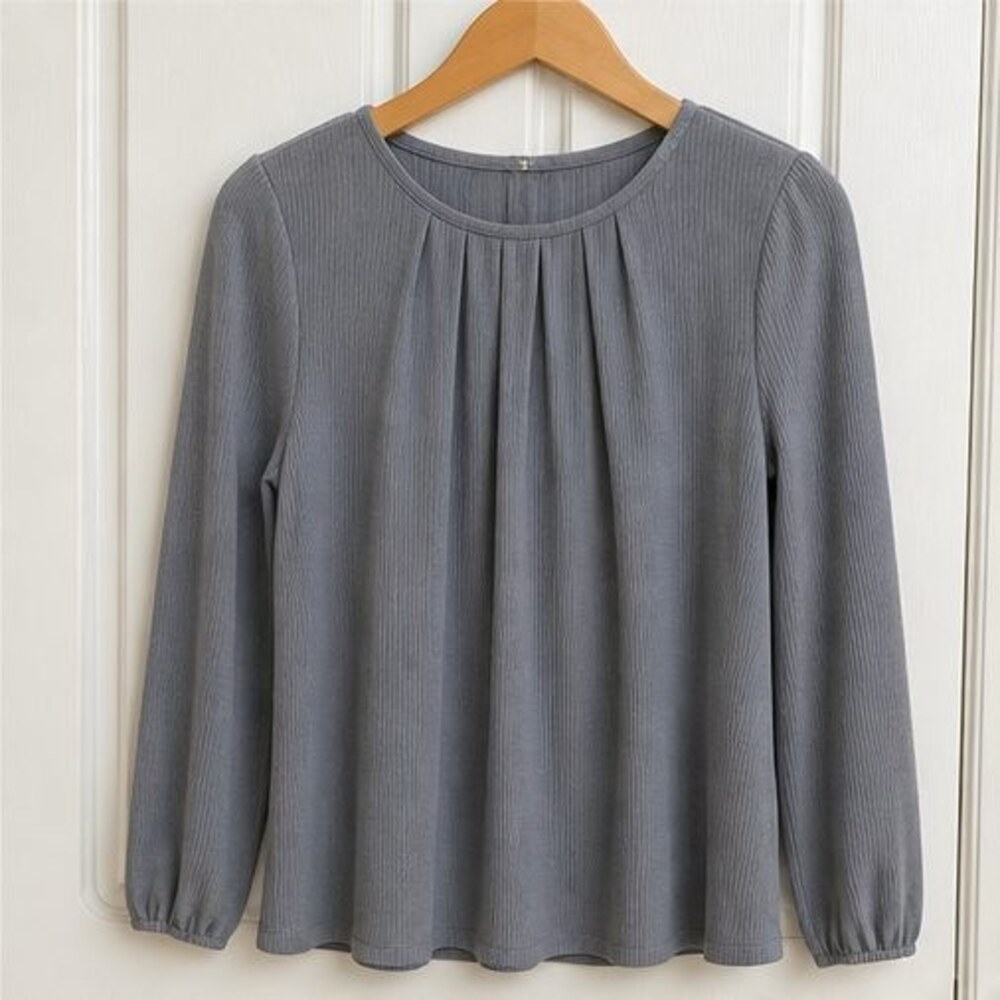 Gray Wrap Blouse